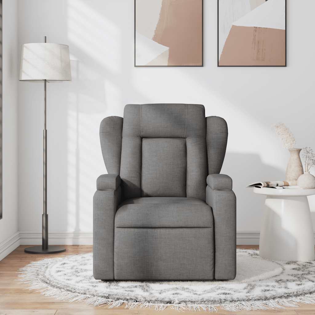 Massage Recliner Chair Dark Grey Fabric