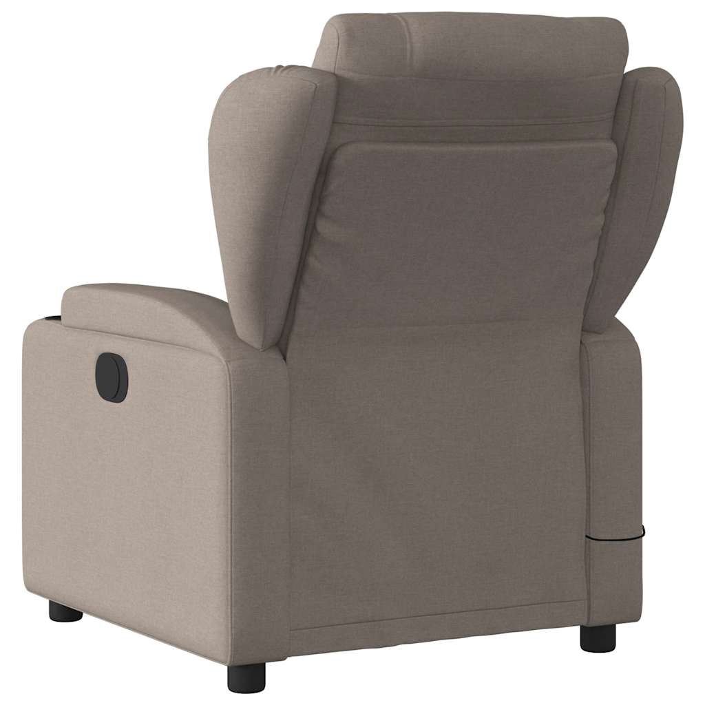 Massage Recliner Chair Taupe Fabric