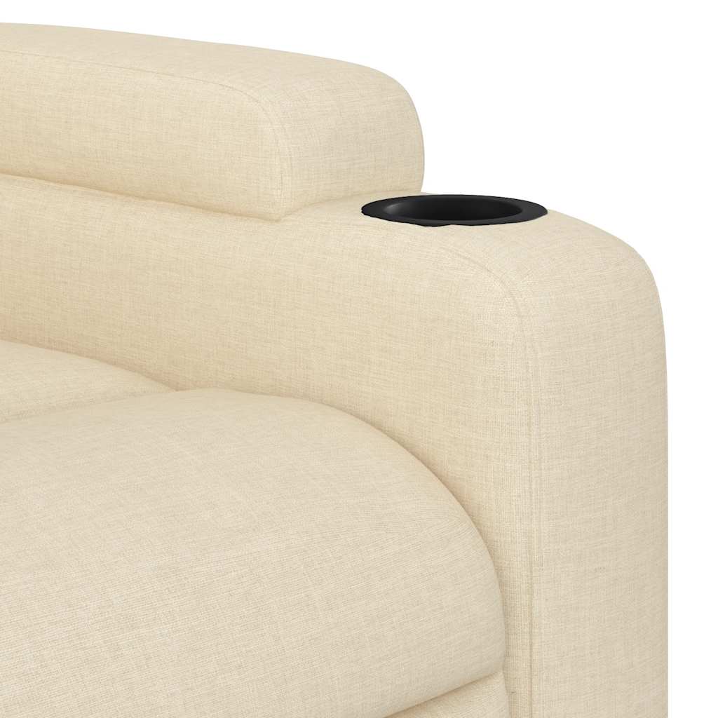 Massage Recliner Chair Cream Fabric