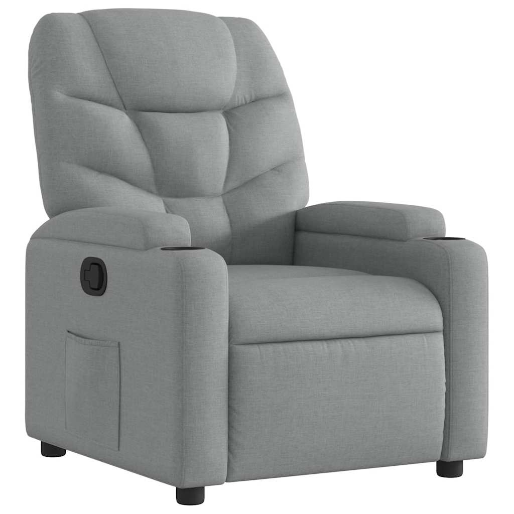 Recliner Chair Light Grey Fabric