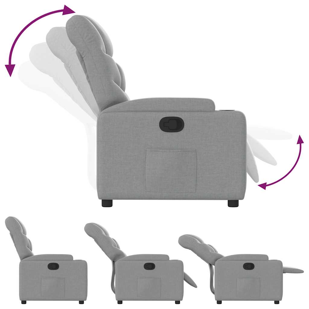 Recliner Chair Light Grey Fabric