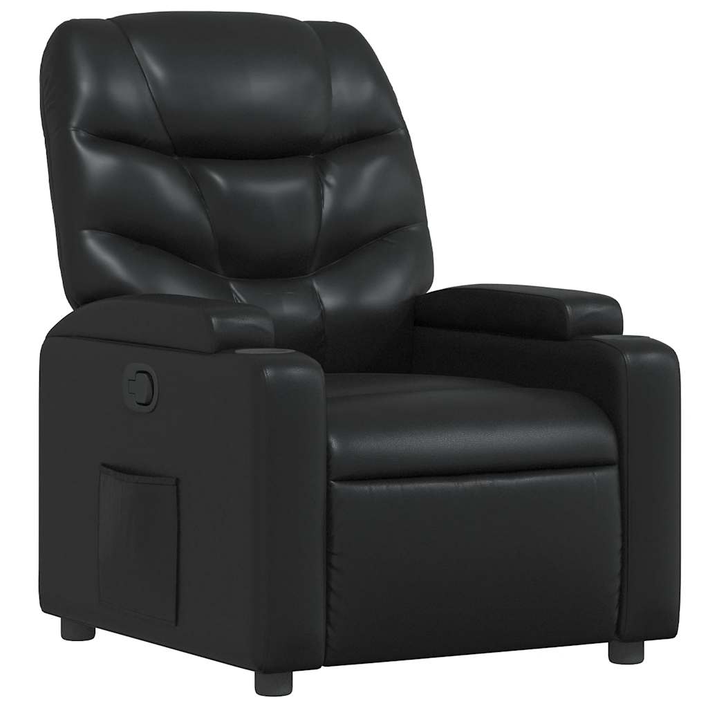 Recliner Chair Black Faux Leather