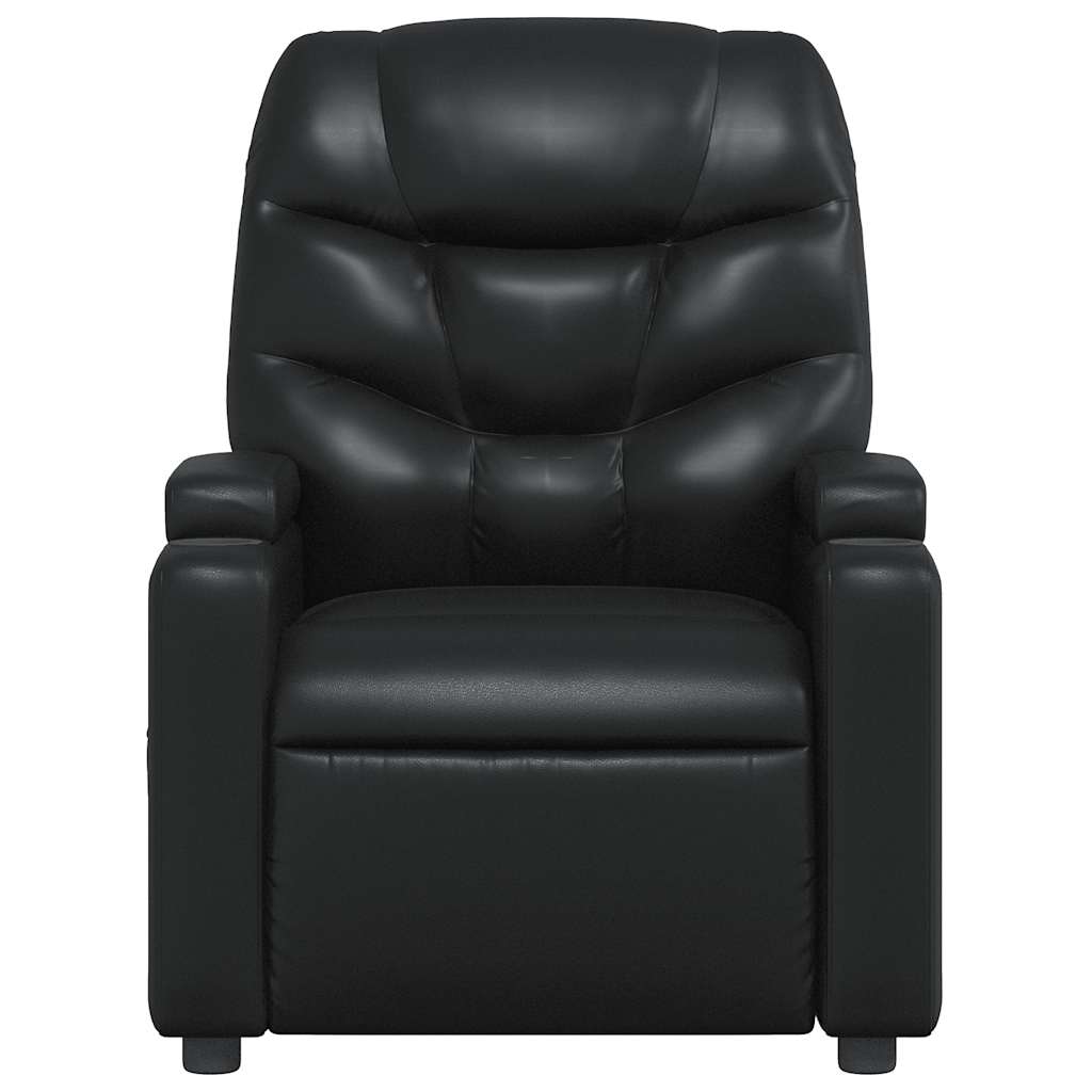 Recliner Chair Black Faux Leather