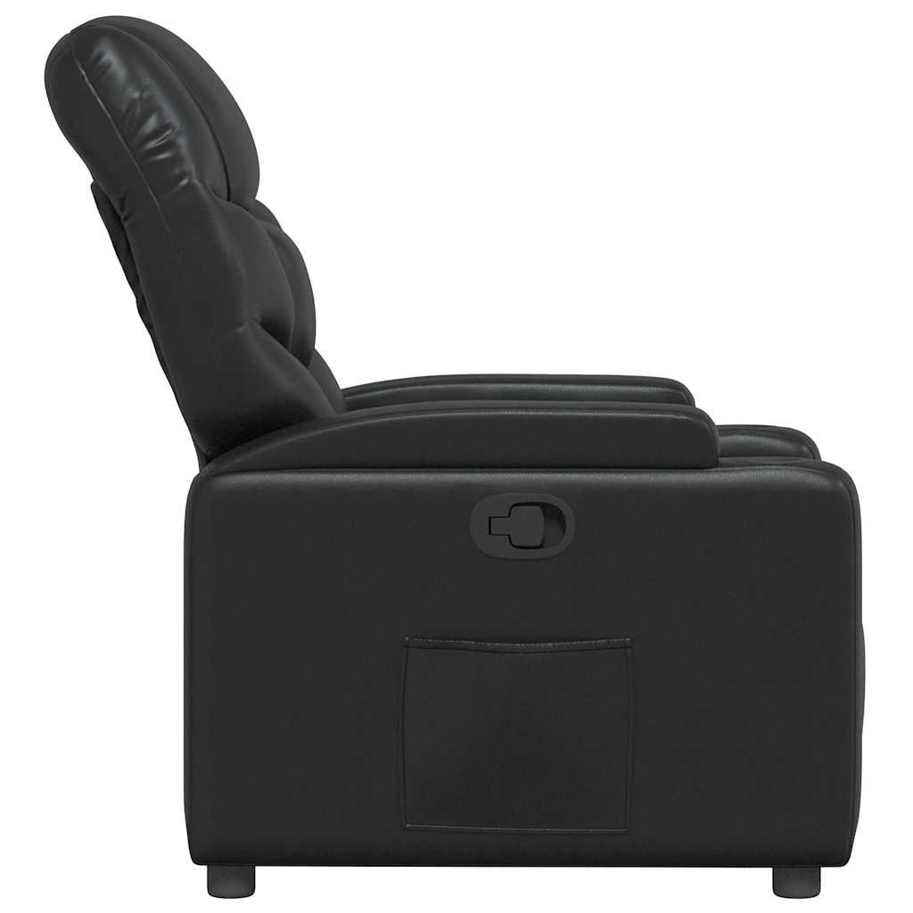 Recliner Chair Black Faux Leather