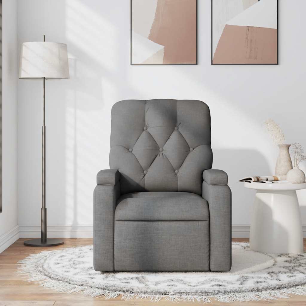 Massage Recliner Chair Dark Grey Fabric