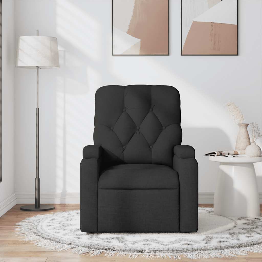 Massage Recliner Chair Black Fabric