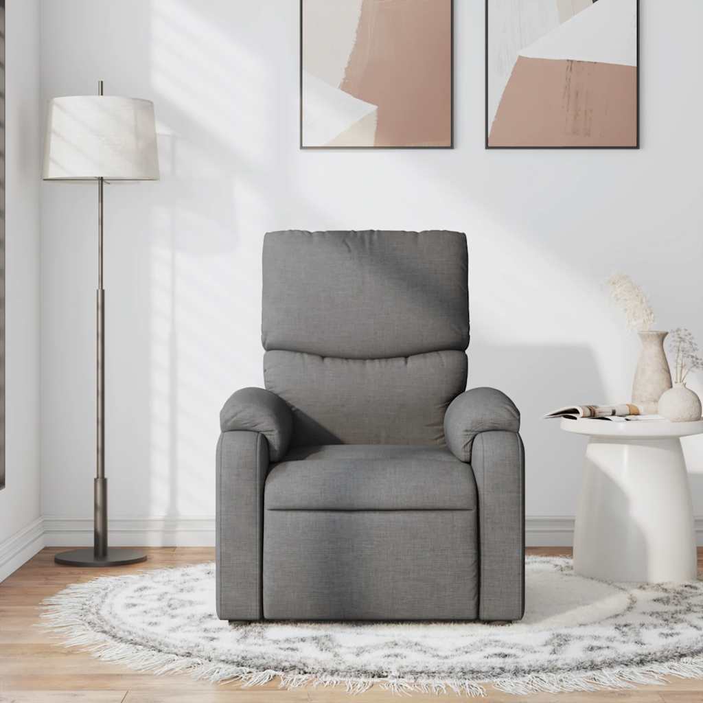 Massage Recliner Chair Dark Grey Fabric