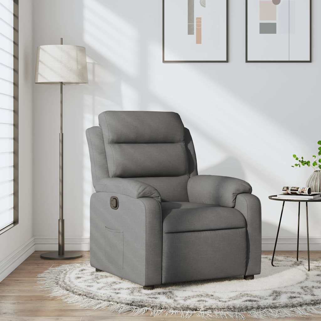 Recliner Chair Dark Grey Fabric