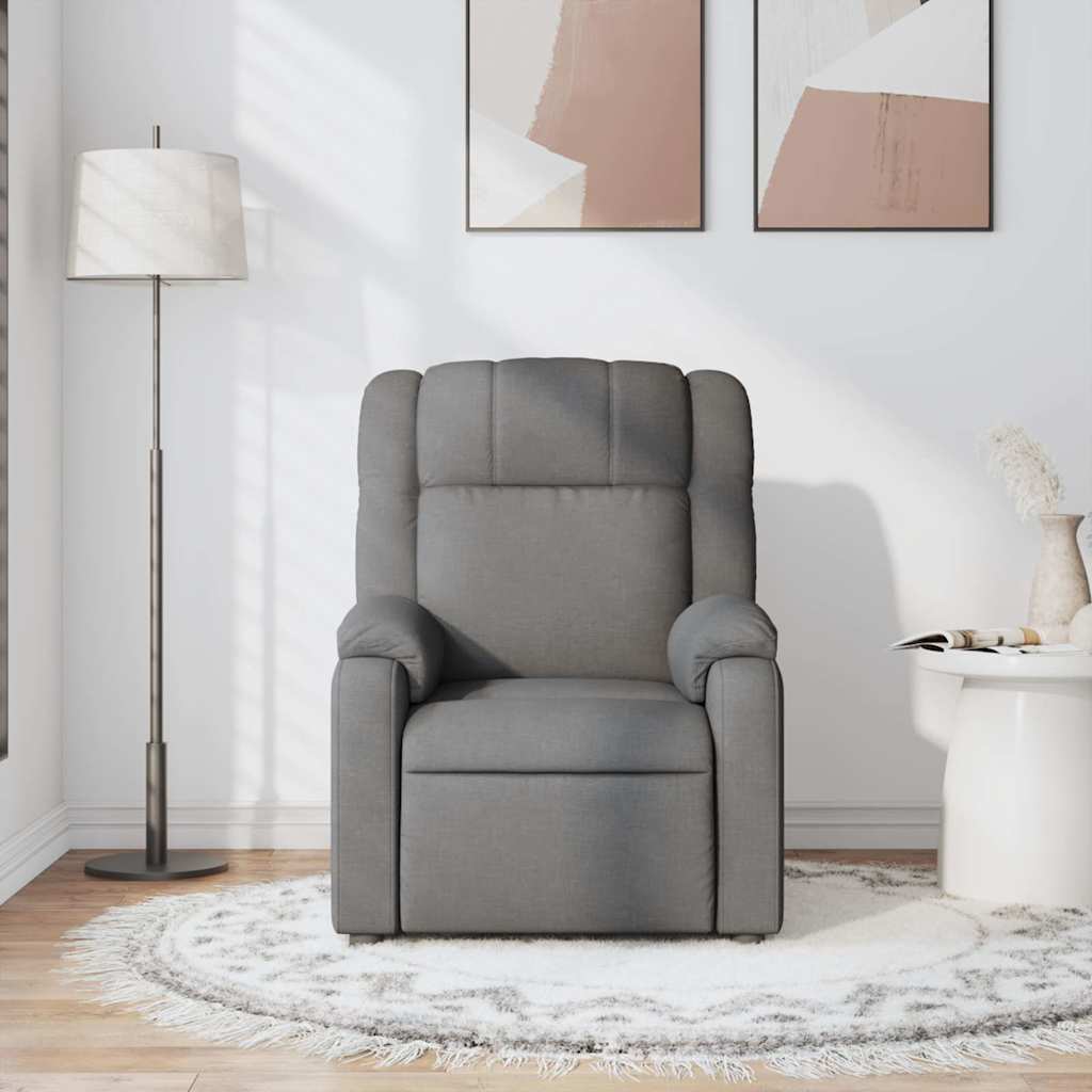 Massage Recliner Chair Dark Grey Fabric