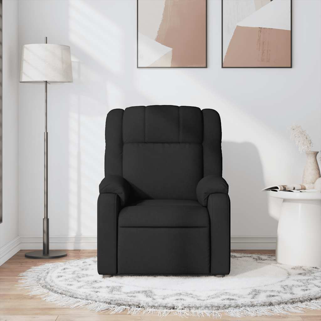 Massage Recliner Chair Black Fabric