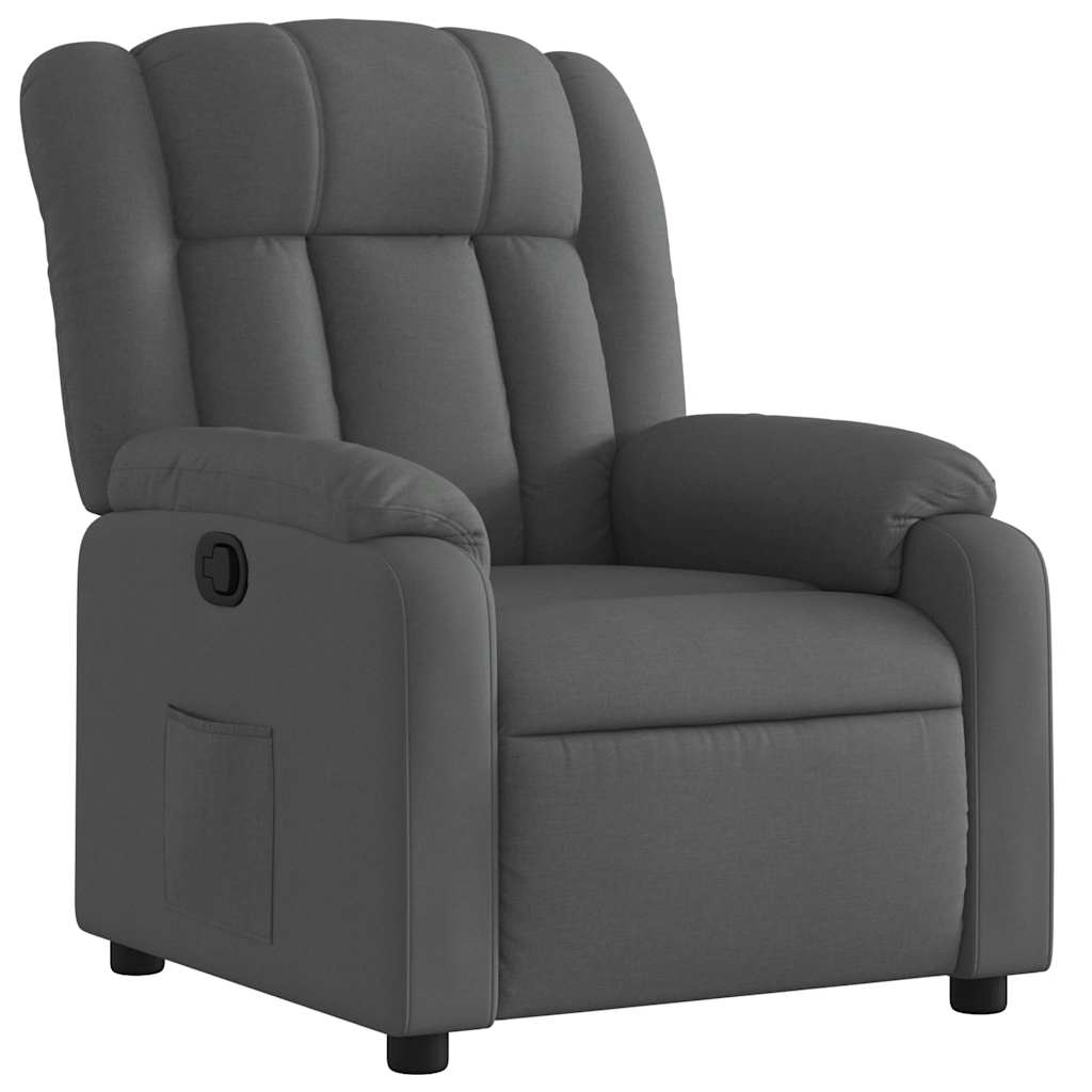 Recliner Chair Dark Grey Fabric