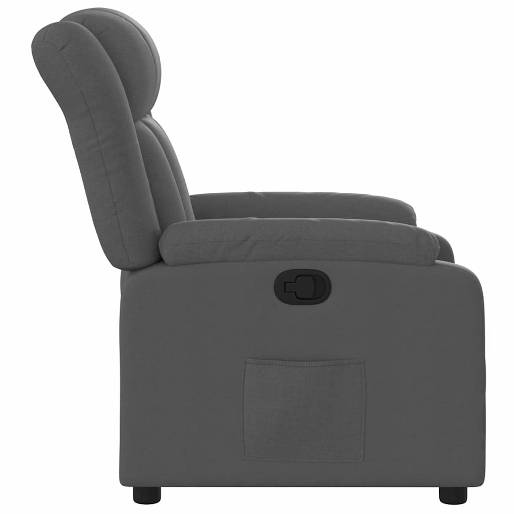 Recliner Chair Dark Grey Fabric