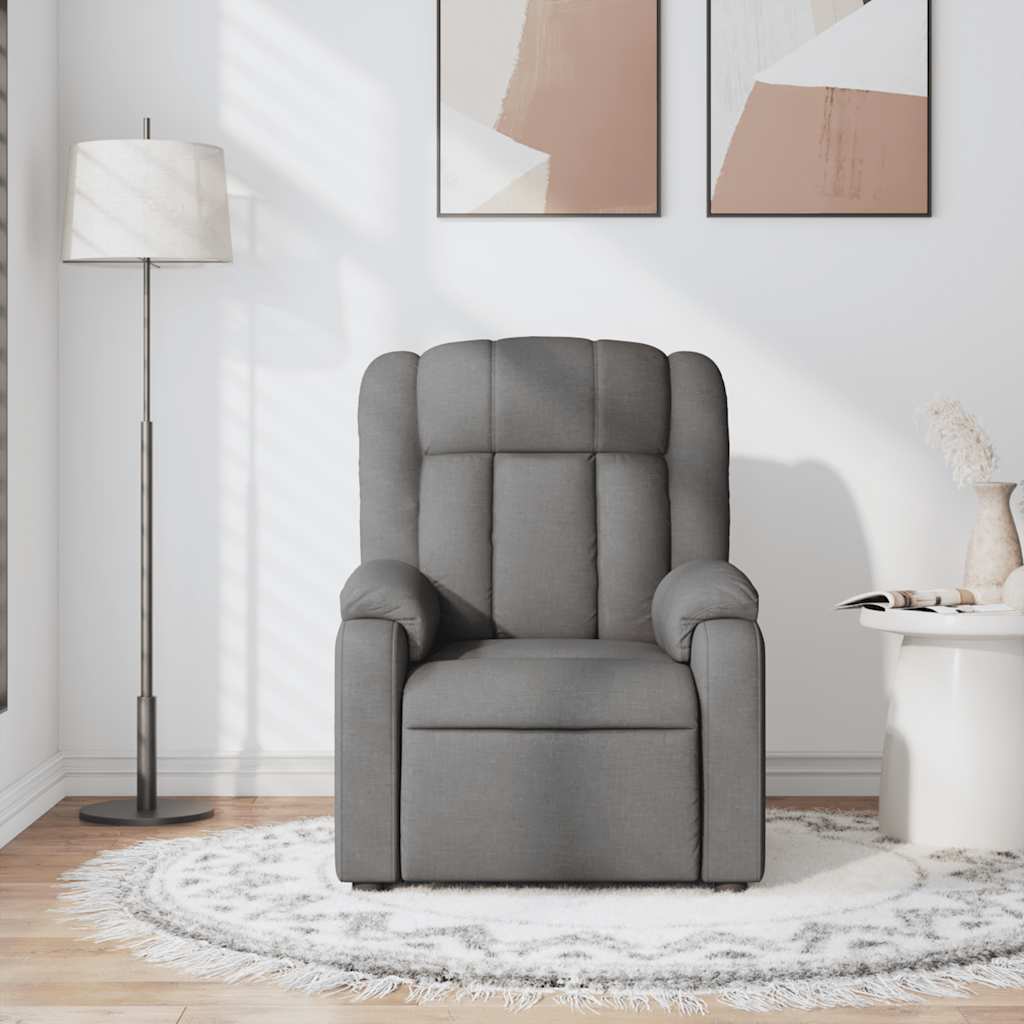 Massage Recliner Chair Dark Grey Fabric