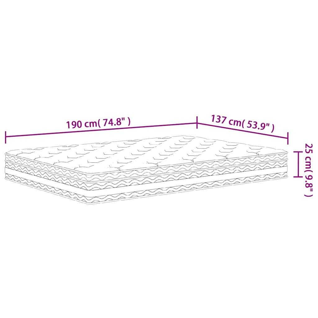 Pocket Spring Mattress Medium 137x190 cm