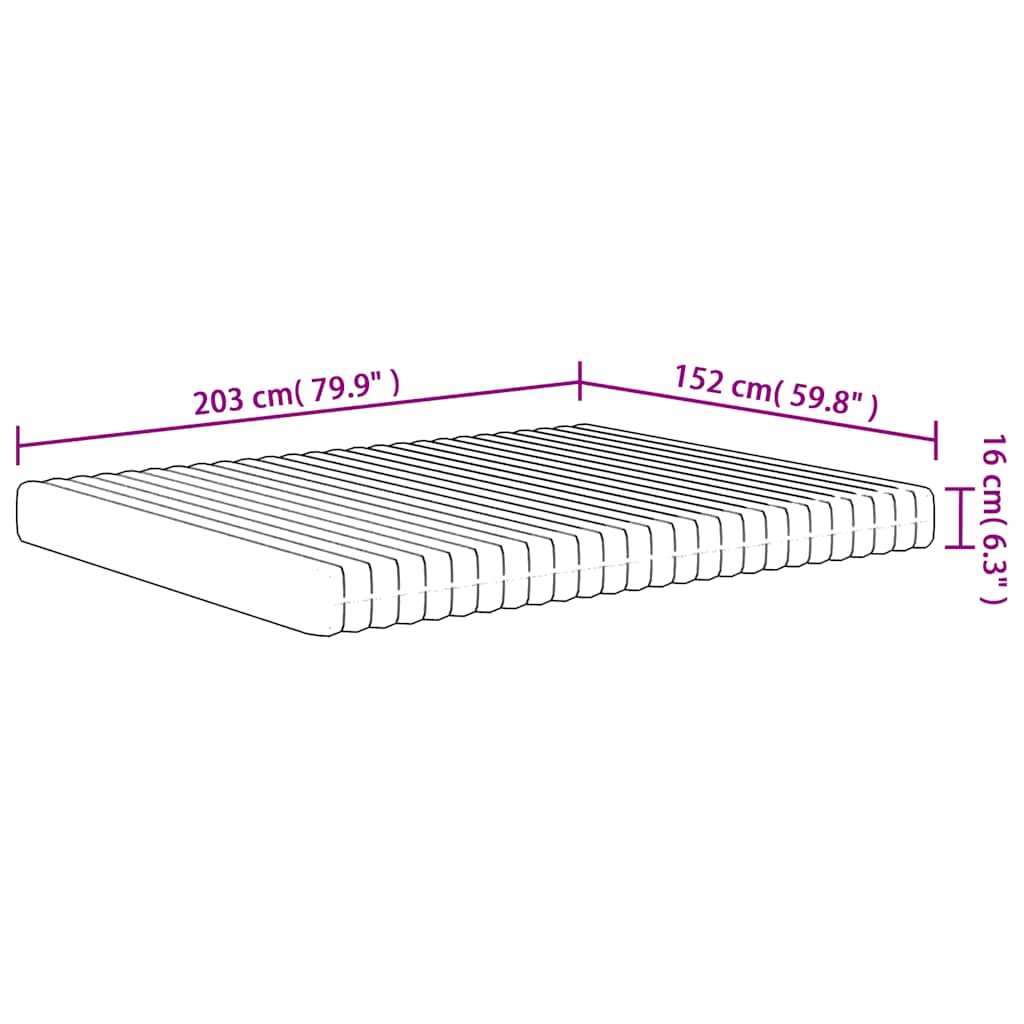 Foam Mattress Medium Soft 152x203 cm Queen Size