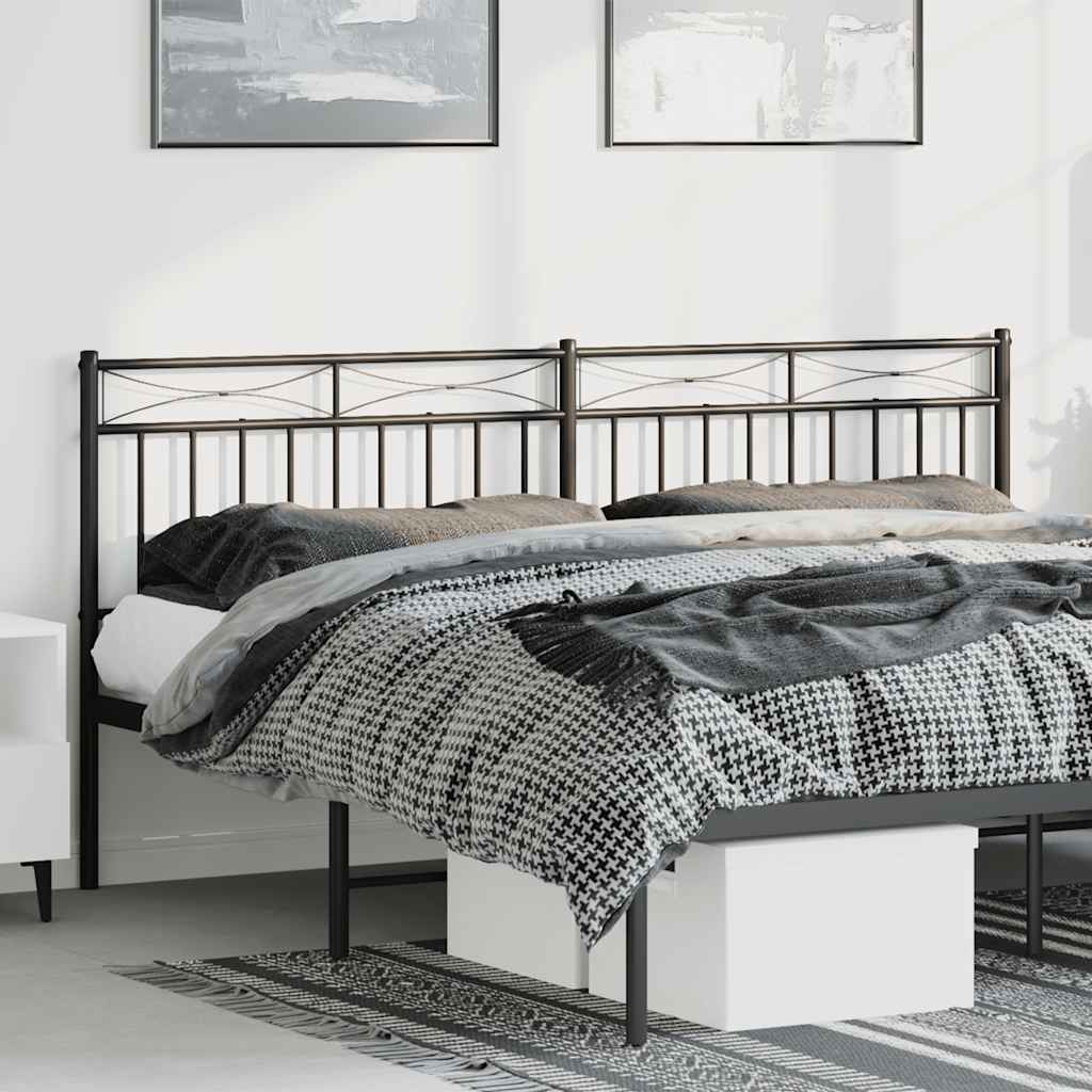 Metal Headboard Black 183 cm King