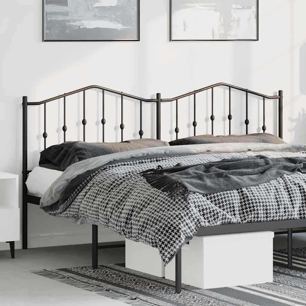 Metal Headboard Black 183 cm King