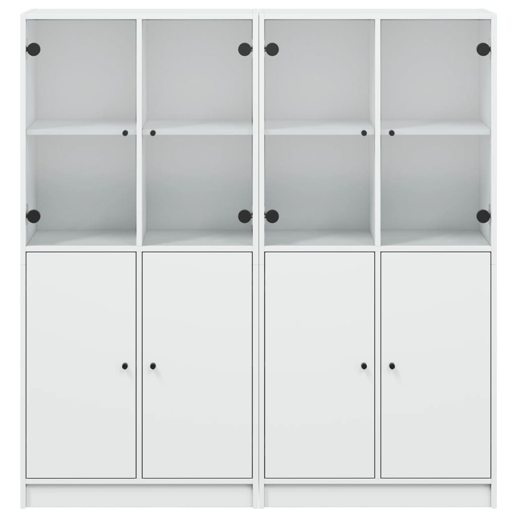 Bookcase with Doors White 136x37x142 cm Engineered Wood