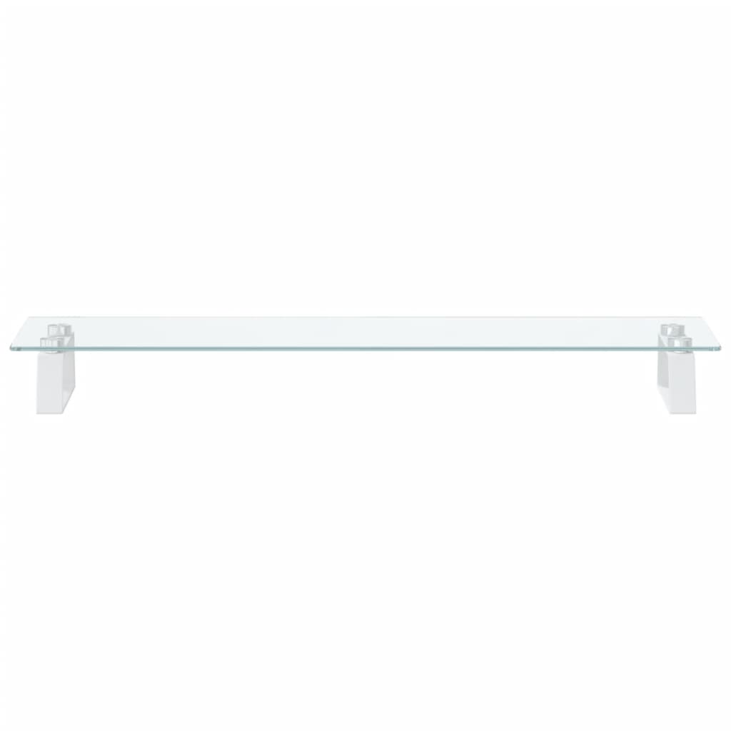 Monitor Stand White 80x20x8 cm Tempered Glass and Metal