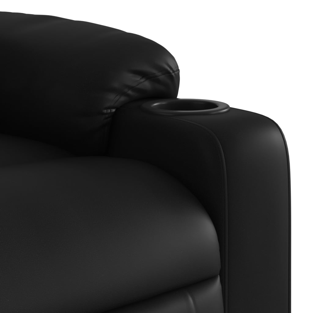 Massage Recliner Chair Black Faux Leather