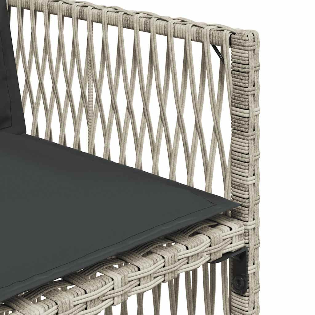 Garden Chairs with Cushions 4 pcs Light Grey Poly Rattan