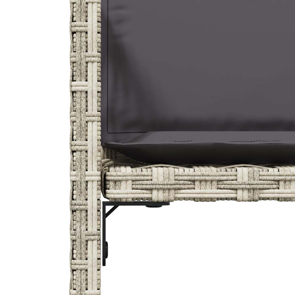 Garden Chairs with Cushions 4 pcs Light Grey Poly Rattan