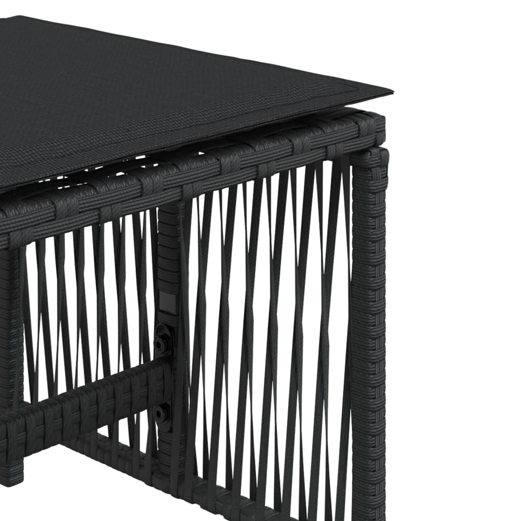 Garden Stools with Cushions 4 pcs Black 41x41x36 cm Poly Rattan