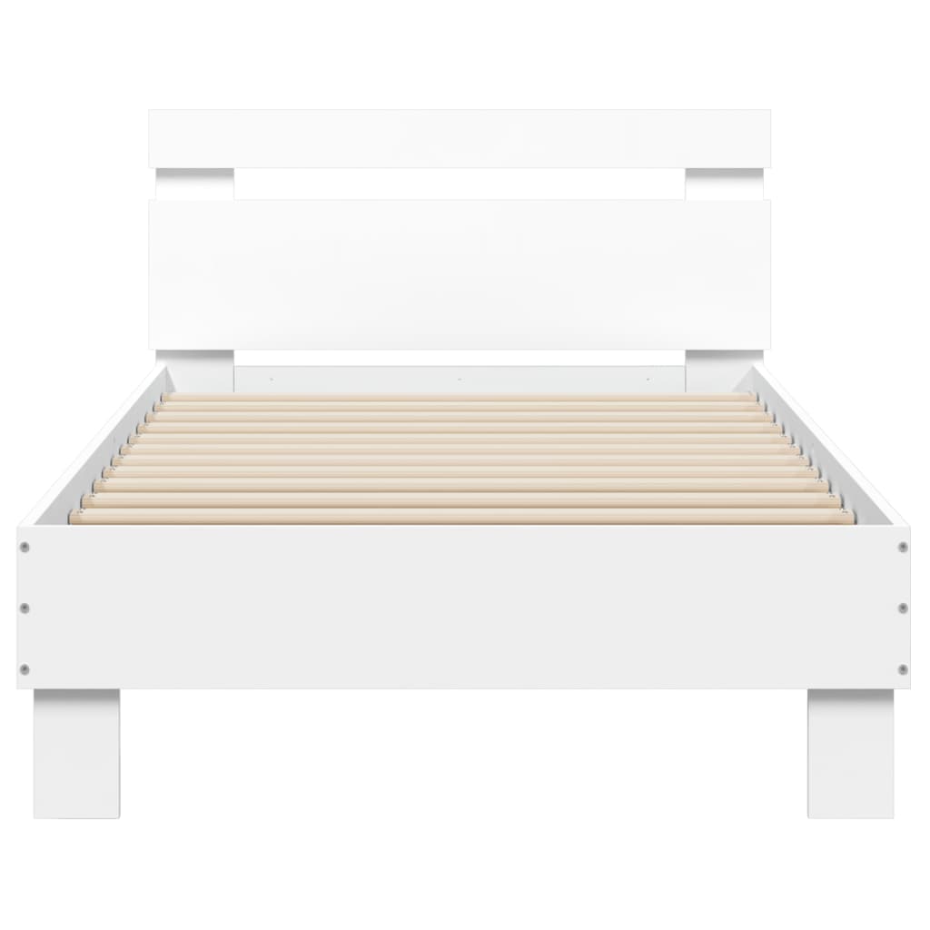 Bed Frame without Mattress with LED Lights White 90x190 cm