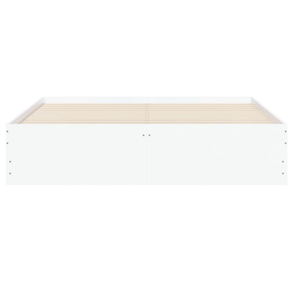 Bed Frame with Drawers without Mattress White 150x200 cm