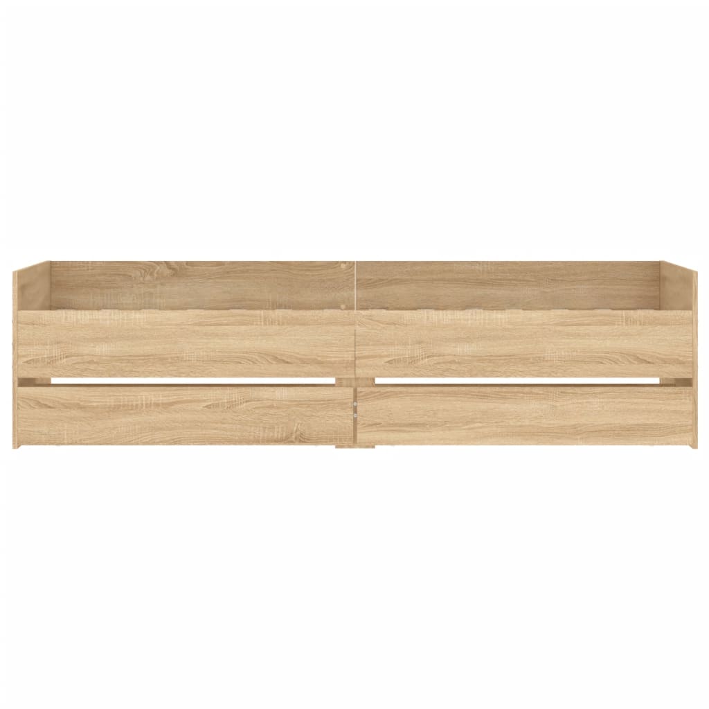 Bed Frame with Drawers without Mattress Sonoma Oak 90x190 cm