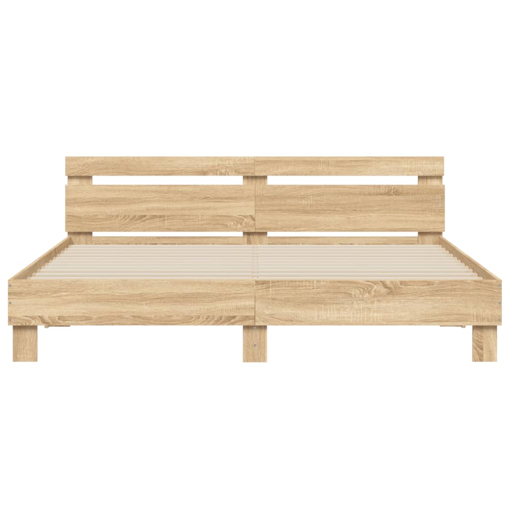 Bed Frame without Mattress Sonoma Oak 183x203 cm King