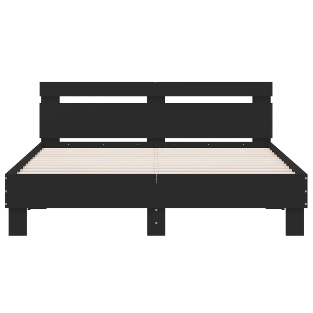 Bed Frame without Mattress Black 150x200 cm