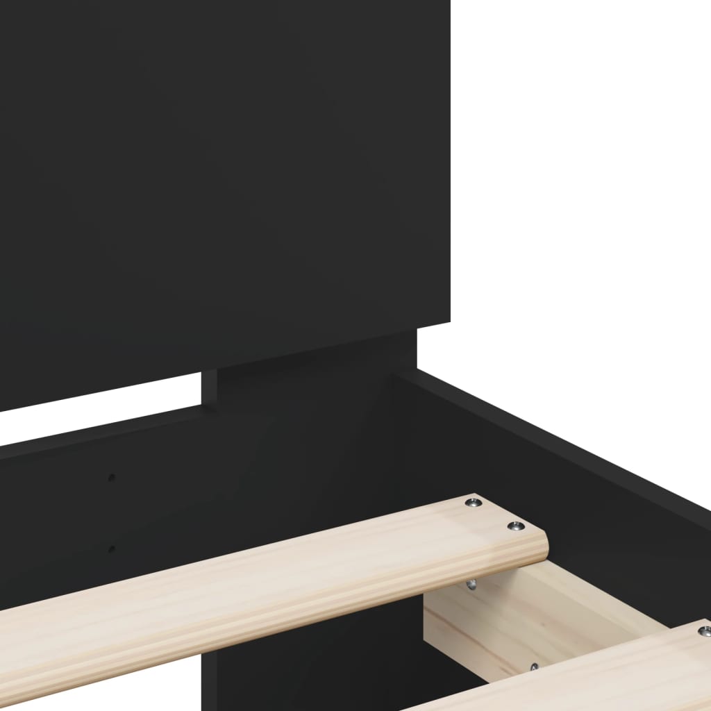 Bed Frame without Mattress Black 135x190 cm