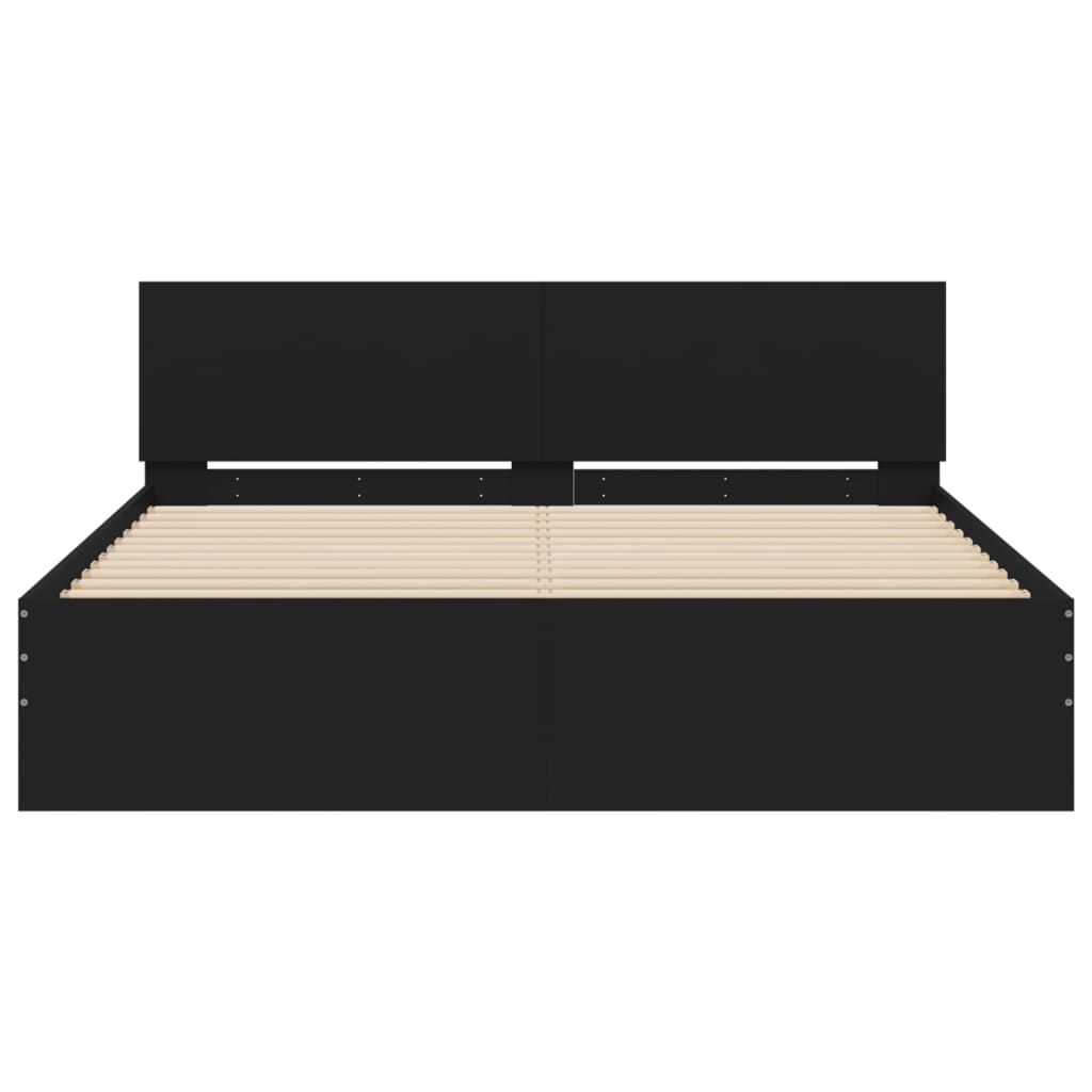 Bed Frame without Mattress Black 150x200 cm