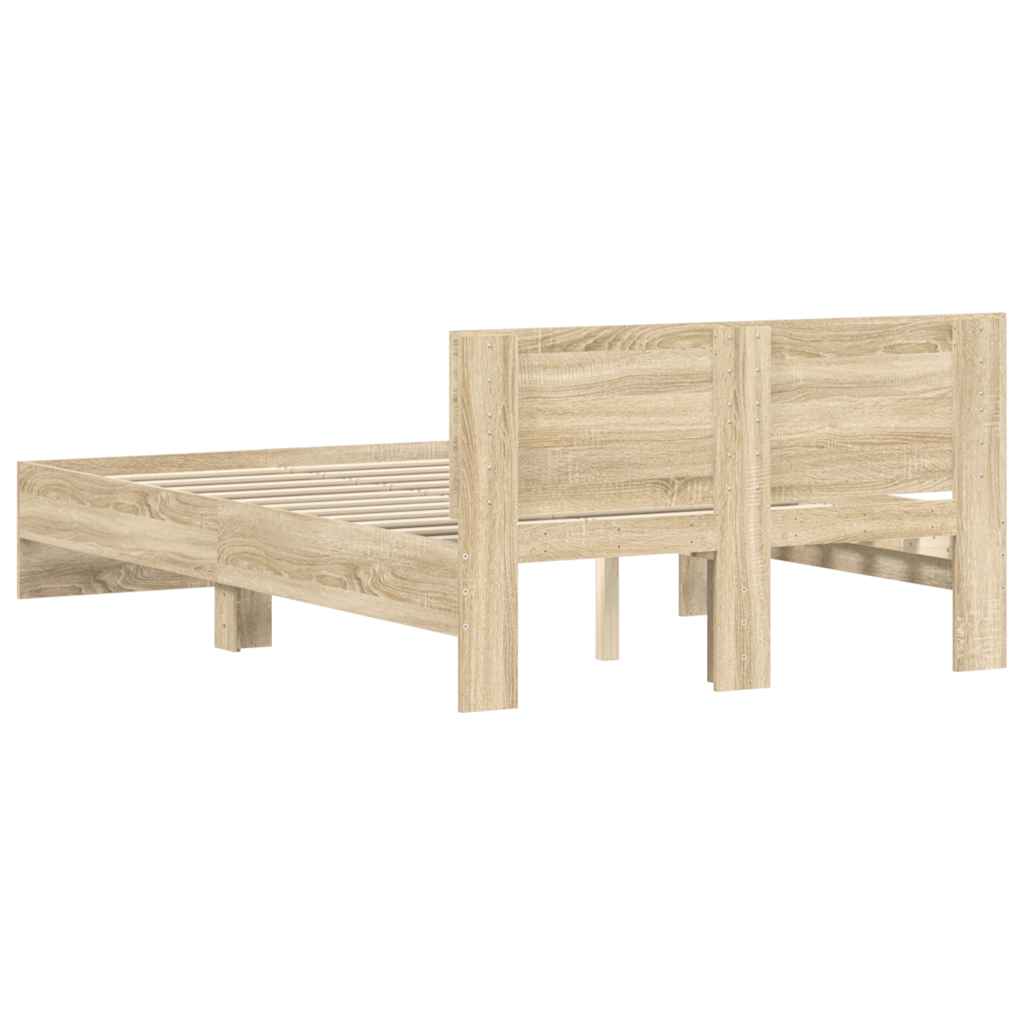 Bed Frame without Mattress Sonoma Oak 135x190 cm