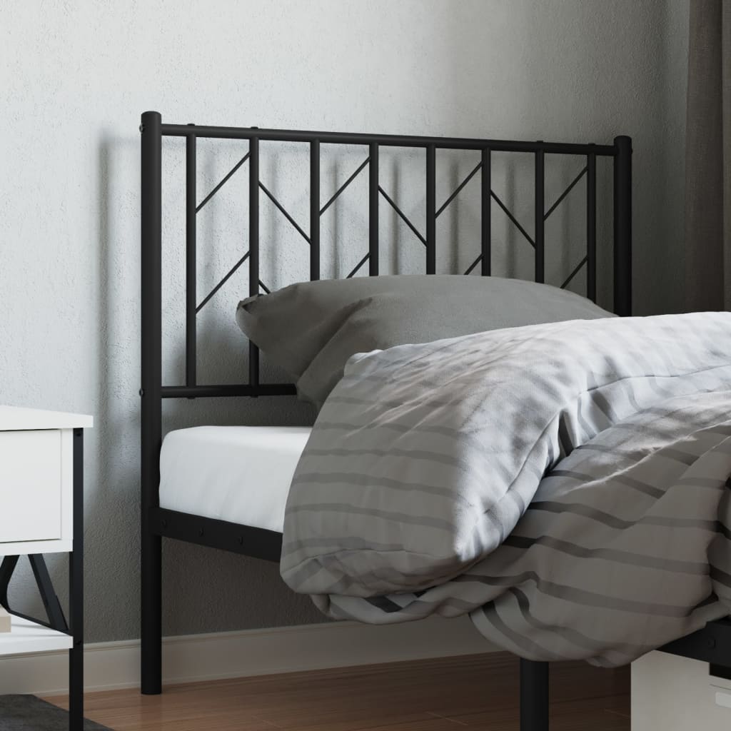 Metal Headboard Black 90 cm