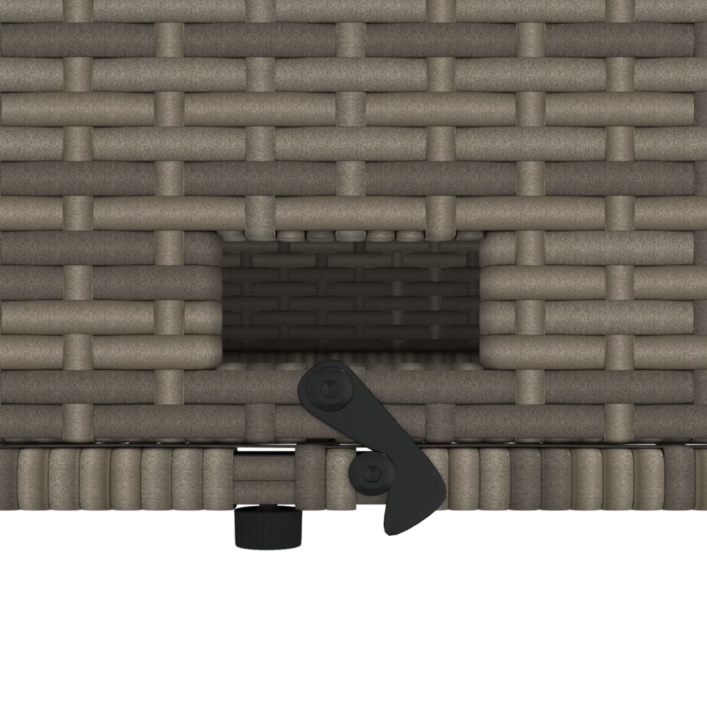 Garden Sofa with Cushions 2-Seater Grey Poly Rattan&Acacia Wood