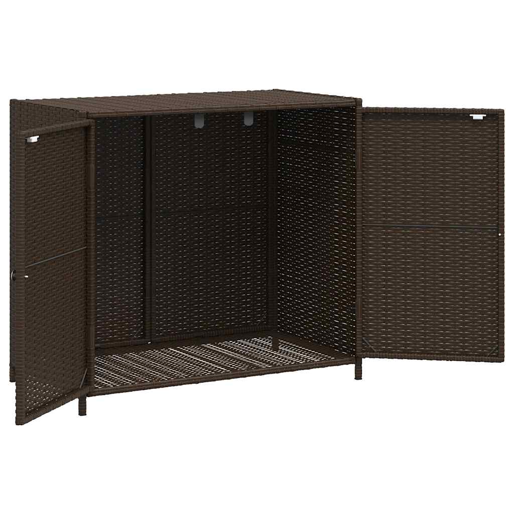 Garden Storage Cabinet Brown 83x45x76 cm Poly Rattan