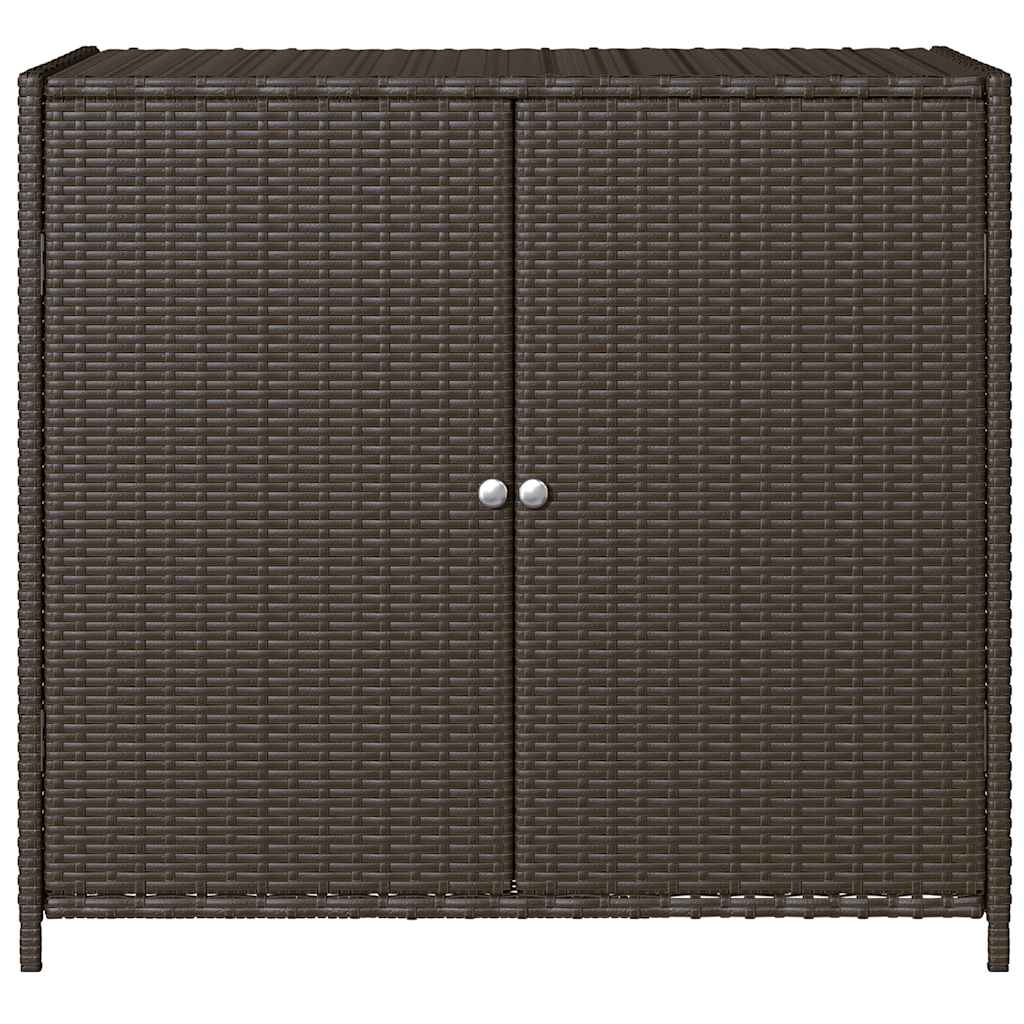 Garden Storage Cabinet Brown 83x45x76 cm Poly Rattan
