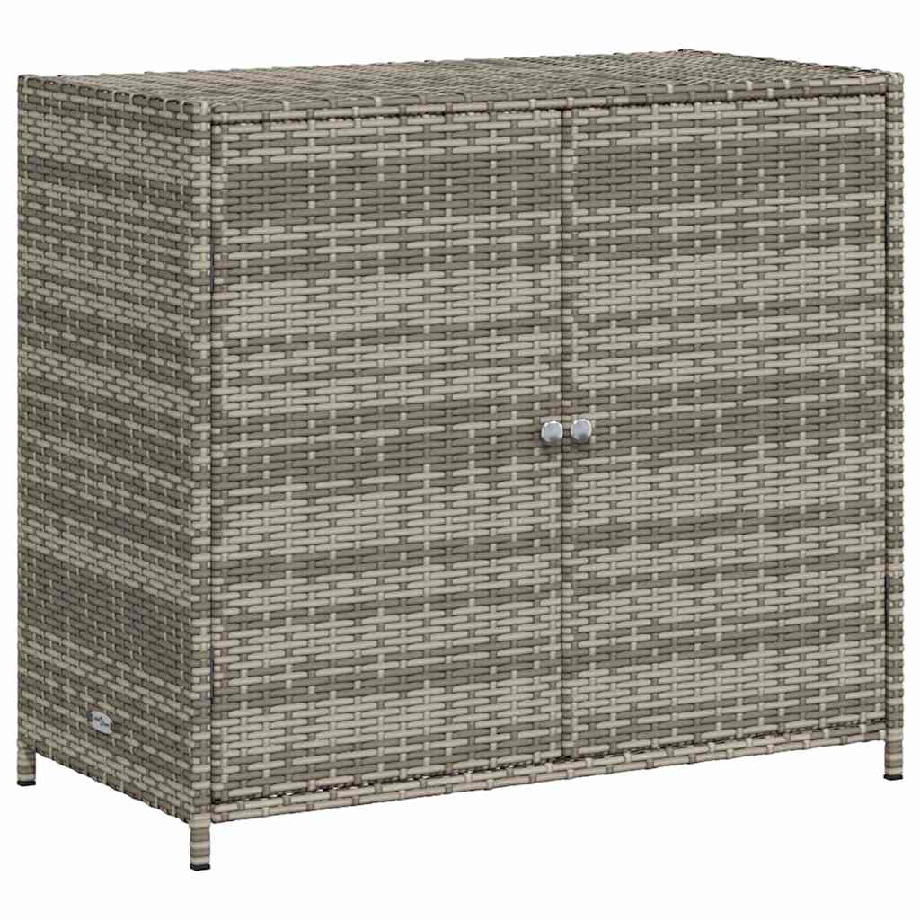 Garden Storage Cabinet Grey 83x45x76 cm Poly Rattan