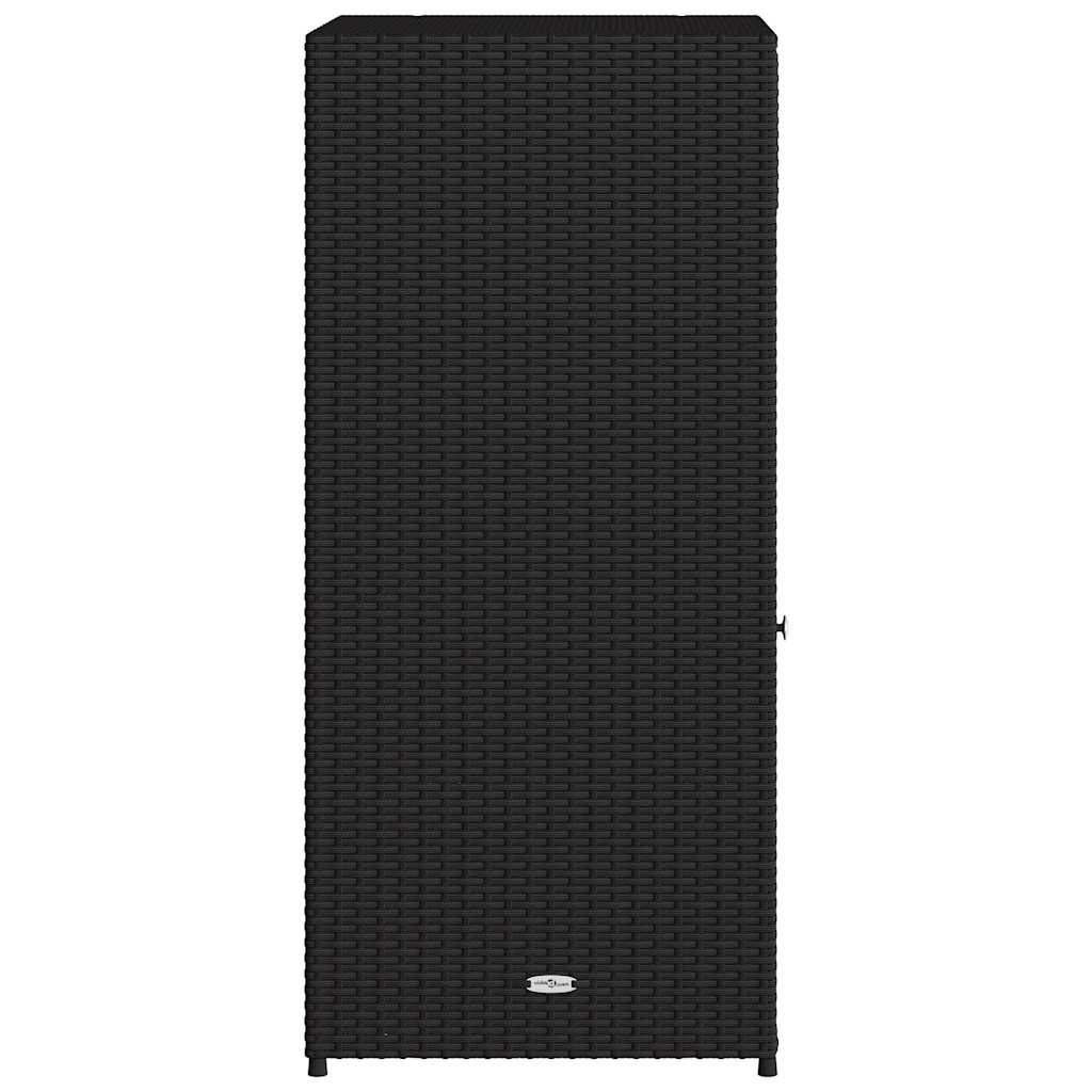 Garden Storage Cabinet Black 55x55x111 cm Poly Rattan