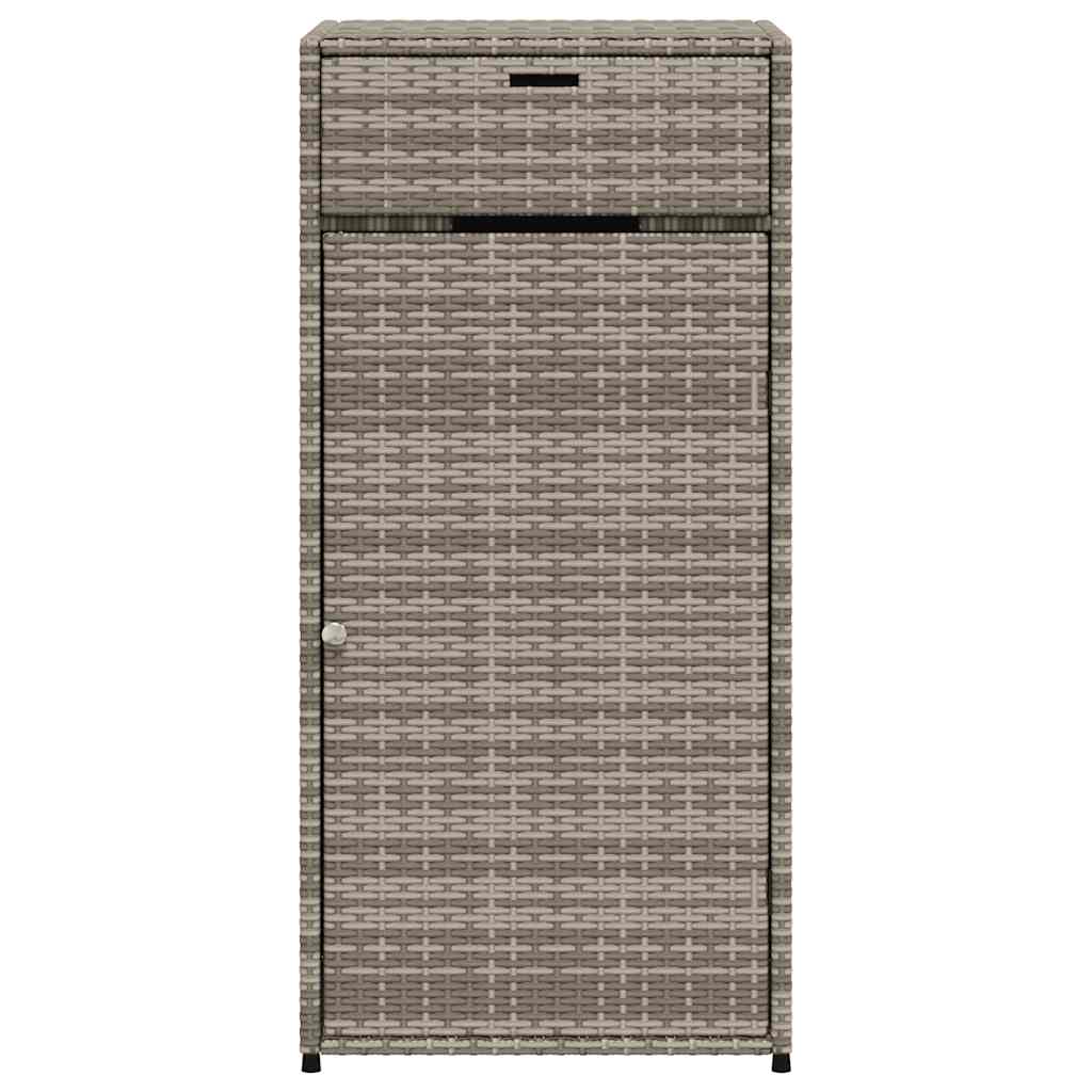 Garden Storage Cabinet Grey 55x55x111 cm Poly Rattan