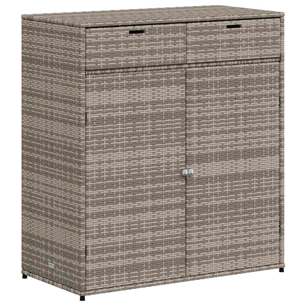 Garden Storage Cabinet Grey 105x55x113 cm Poly Rattan