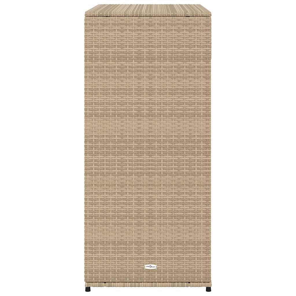 Garden Storage Cabinet Beige 105x55x113 cm Poly Rattan