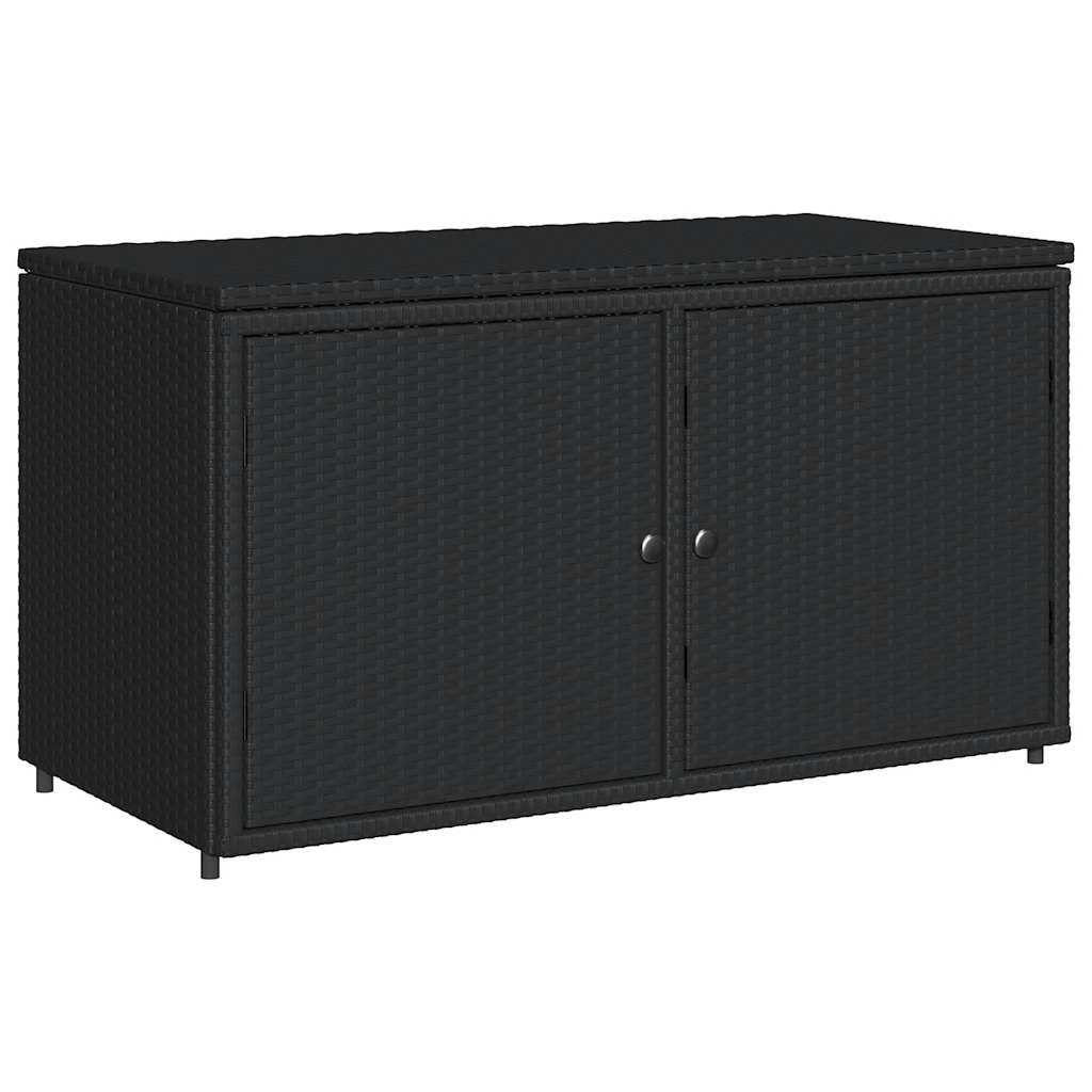 Garden Storage Cabinet Black 110x55x60.5 cm Poly Rattan