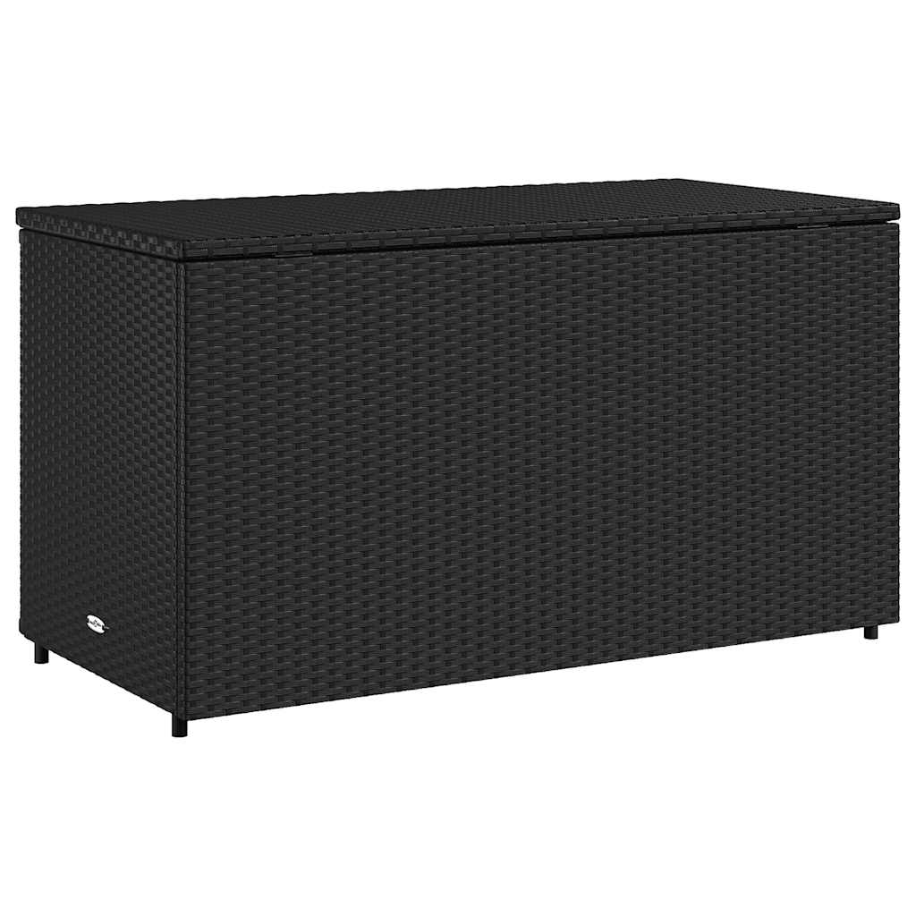 Garden Storage Cabinet Black 110x55x60.5 cm Poly Rattan