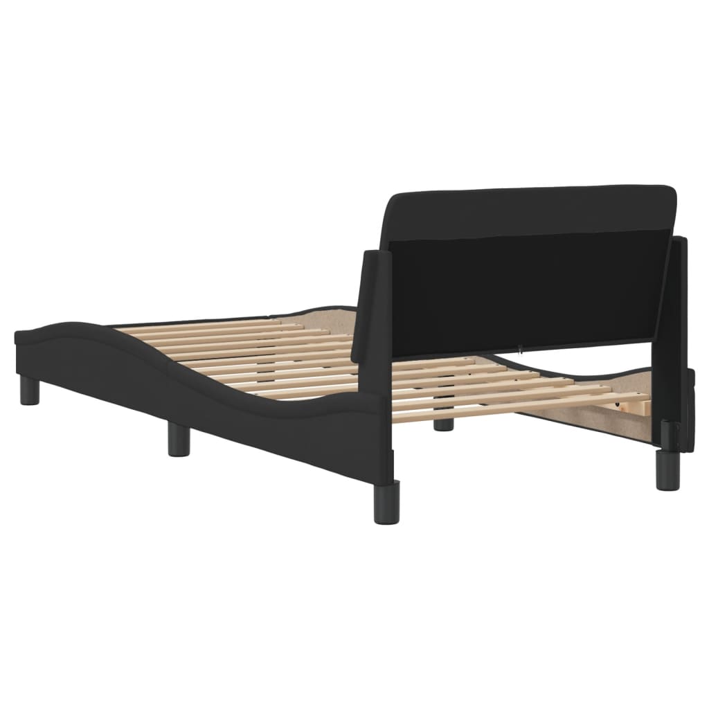Bed Frame with Headboard "Dover" Black 90x190 cm Fabric