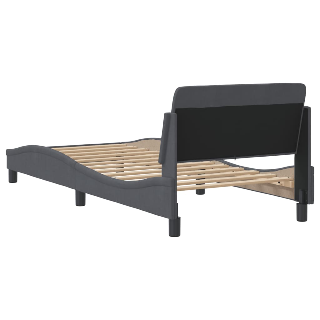 Bed Frame "Dover" Dark Grey 90x190 cm Velvet