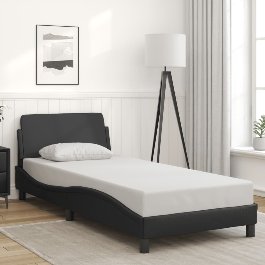 Bed Frame "Dover" Black 90x190 cm Faux Leather