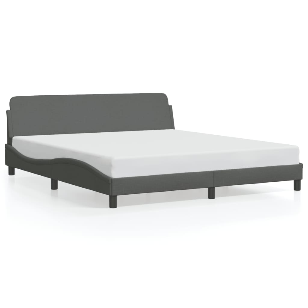 Bed Frame "Dover" Dark Grey 180x200 cm King Fabric
